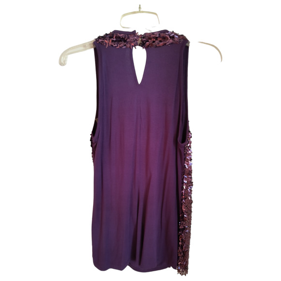 DS by Debbie Shuchat Sequin Tank Top Women's Size M Purple Sleeveless Party Cami - Picture 7 of 16